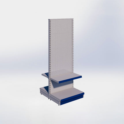 Middenstelling perforatie - H215 x B80 x D47 cm - 2 niveaus - Grijs