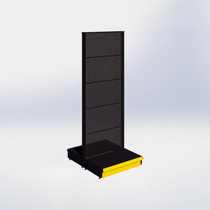 Middenstelling perforatie - H215 x B80 x D47 cm - 1 niveau - Zwart