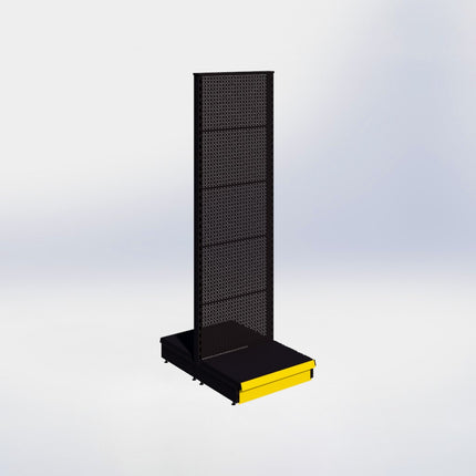 Middenstelling perforatie - H215 x B66,5 x D47 cm - 1 niveau - Zwart