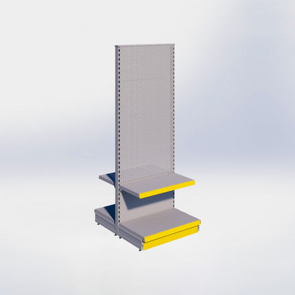 Middenstelling perforatie - H215 x B80 x D47 cm - 2 niveaus - Grijs