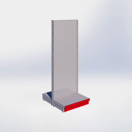 Middenstelling perforatie - H215 x B80 x D47 cm - 1 niveau - Grijs