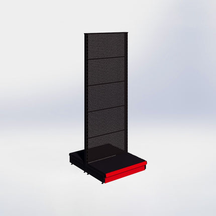 Middenstelling perforatie - H215 x B80 x D47 cm - 1 niveau - Zwart