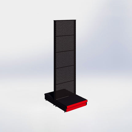 Middenstelling perforatie - H215 x B66,5 x D47 cm - 1 niveau - Zwart