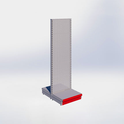 Middenstelling perforatie - H215 x B66,5 x D47 cm - 1 niveau - Grijs