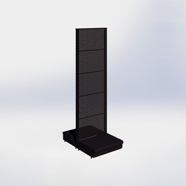 Middenstelling perforatie - H215 x B66,5 x D47 cm - 1 niveau - Zwart