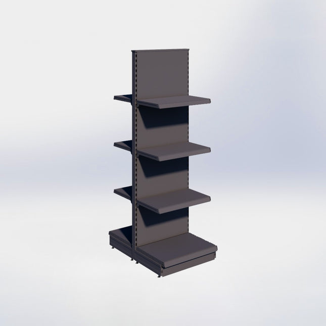 Middenstelling - H215 x B66,5 x D47 cm - 4 niveaus - Antraciet