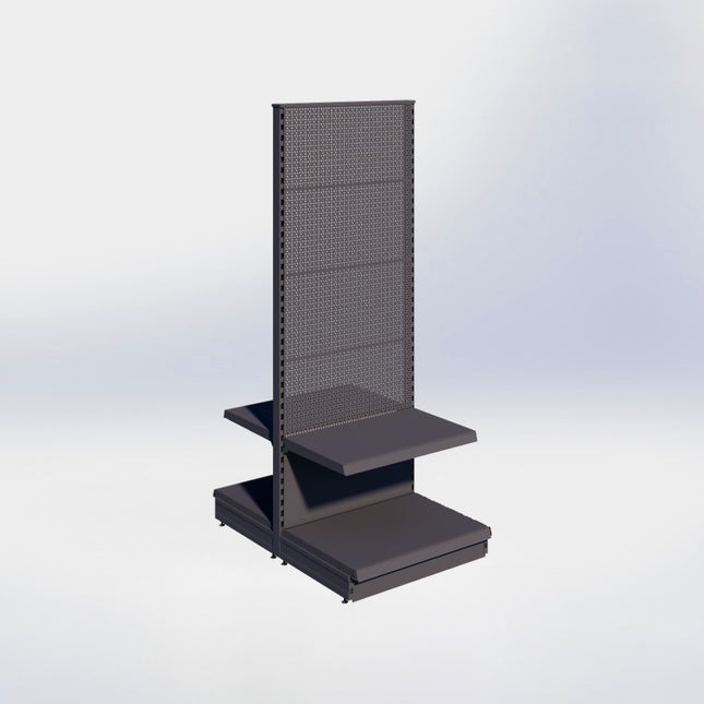 Middenstelling perforatie - H215 x B80 x D57 cm - 2 niveaus - Antraciet
