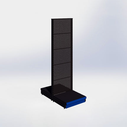 Middenstelling perforatie - H215 x B66,5 x D57 cm - 1 niveau - Zwart