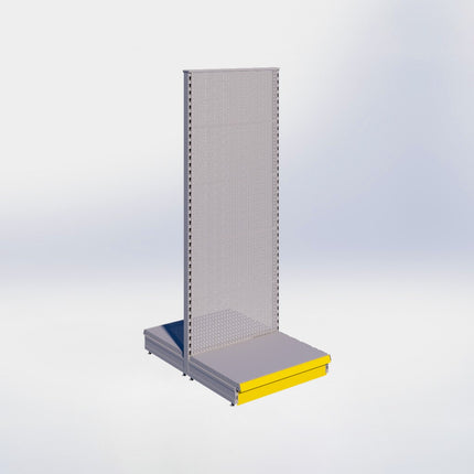 Middenstelling perforatie - H215 x B80 x D57 cm - 1 niveau - Grijs