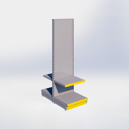 Middenstelling perforatie - H215 x B66,5 x D57 cm - 2 niveaus - Grijs