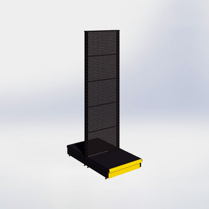 Middenstelling perforatie - H215 x B66,5 x D57 cm - 1 niveau - Zwart