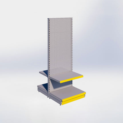 Middenstelling perforatie - H215 x B80 x D57 cm - 2 niveaus - Grijs