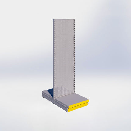 Middenstelling perforatie - H215 x B66,5 x D57 cm - 1 niveau - Grijs