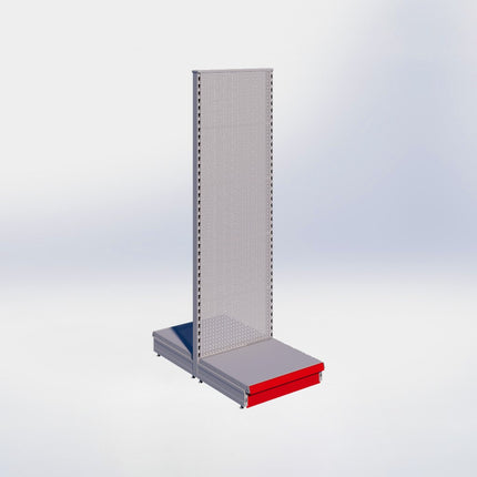 Middenstelling perforatie - H215 x B66,5 x D57 cm - 1 niveau - Grijs