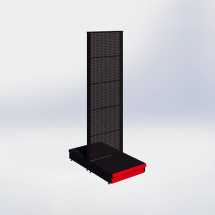 Middenstelling perforatie - H215 x B66,5 x D57 cm - 1 niveau - Zwart