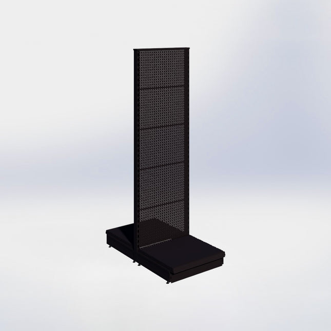 Middenstelling perforatie - H215 x B66,5 x D57 cm - 1 niveau - Zwart