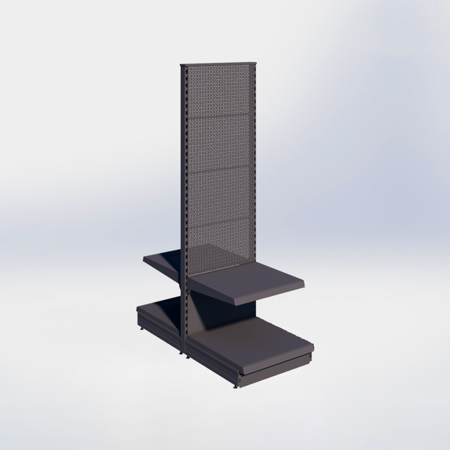 Middenstelling perforatie - H215 x B66,5 x D67 cm - 2 niveaus - Antraciet