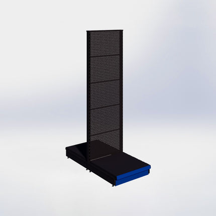 Middenstelling perforatie - H215 x B66,5 x D67 cm - 1 niveau - Zwart