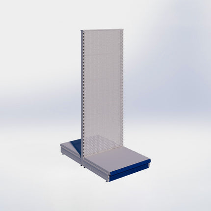 Middenstelling perforatie - H215 x B80 x D67 cm - 1 niveau - Grijs