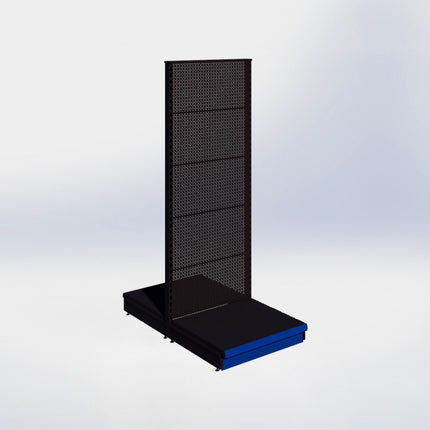 Middenstelling perforatie - H215 x B80 x D67 cm - 1 niveau - Zwart