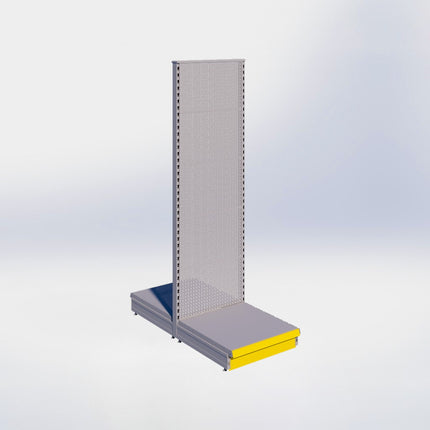 Middenstelling perforatie - H215 x B66,5 x D67 cm - 1 niveau - Grijs