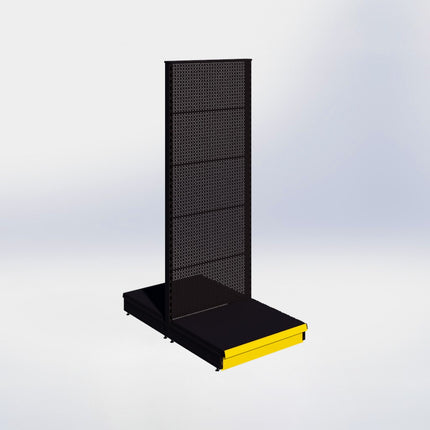 Middenstelling perforatie - H215 x B80 x D67 cm - 1 niveau - Zwart