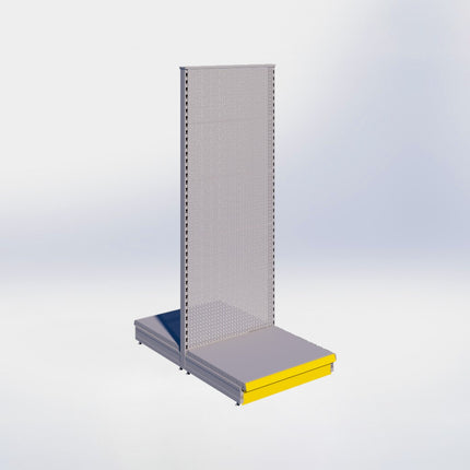 Middenstelling perforatie - H215 x B80 x D67 cm - 1 niveau - Grijs
