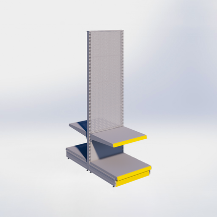 Middenstelling perforatie - H215 x B66,5 x D67 cm - 2 niveaus - Grijs