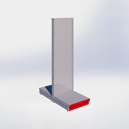 Middenstelling perforatie - H215 x B66,5 x D67 cm - 1 niveau - Grijs