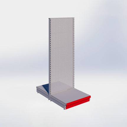 Middenstelling perforatie - H215 x B80 x D67 cm - 1 niveau - Grijs