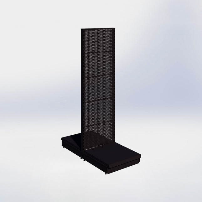 Middenstelling perforatie - H215 x B66,5 x D67 cm - 1 niveau - Zwart