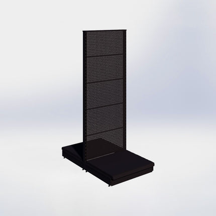 Middenstelling perforatie - H215 x B80 x D67 cm - 1 niveau - Zwart