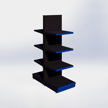 Middenstelling - H215 x B66,5 x D67 cm - 4 niveaus - Zwart