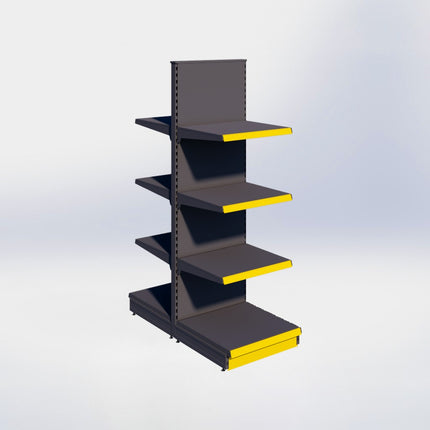 Middenstelling - H215 x B66,5 x D67 cm - 4 niveaus - Antraciet