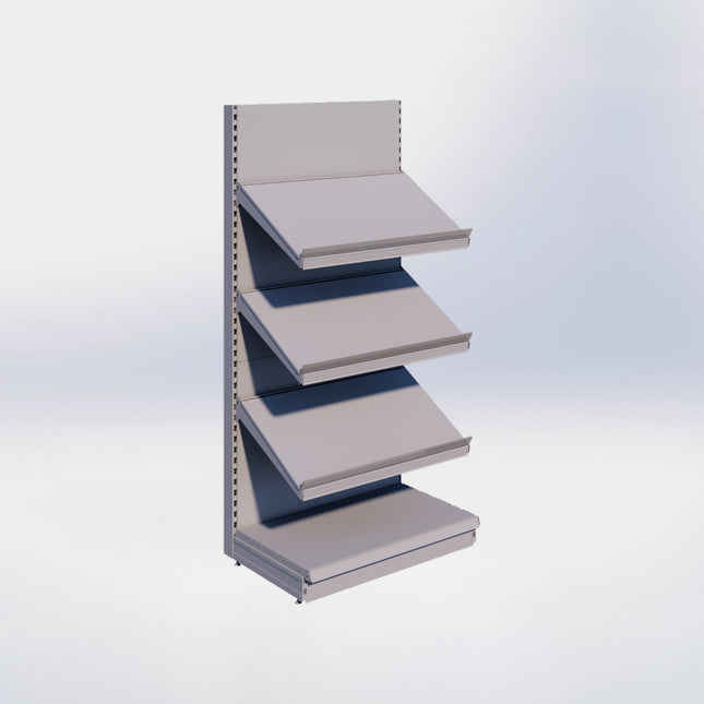 Groente- en fruitstelling - H215 x B100 x D67 cm - 4 niveaus - Grijs