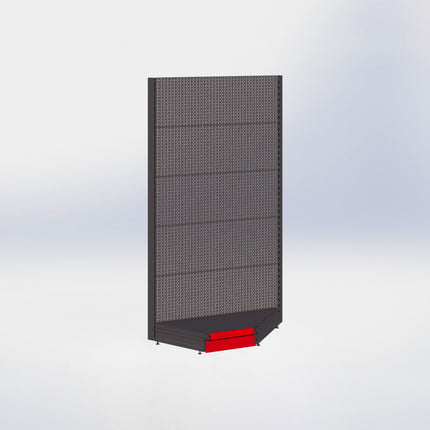 Hoekstelling perforatie - H215 x B140 x D47 cm - 1 niveau - Antraciet