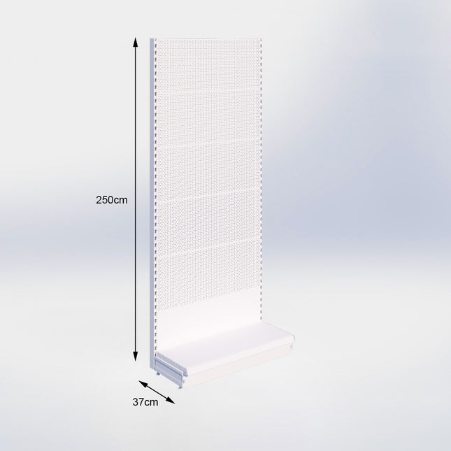 Wandregal Perforation Weiß h:250/37