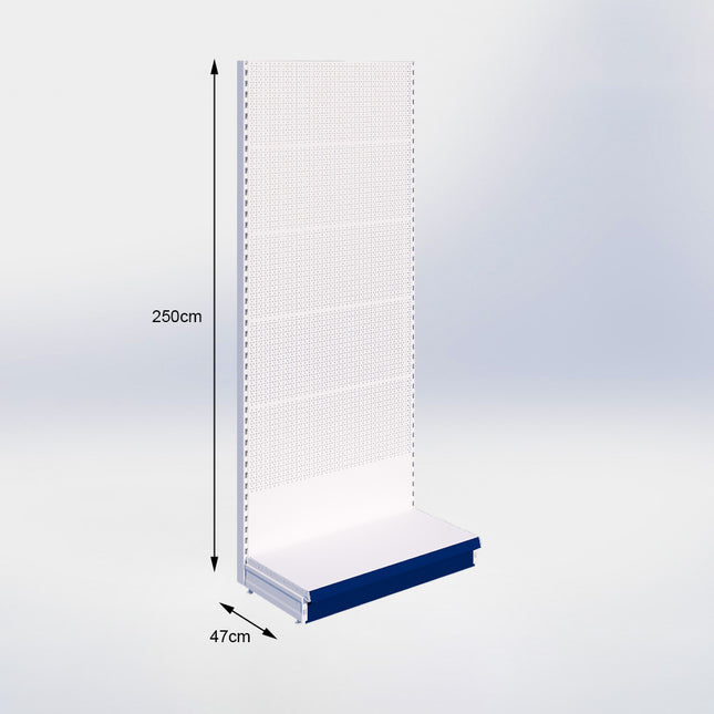 Wandstelling Perforatie Wit h:250/47