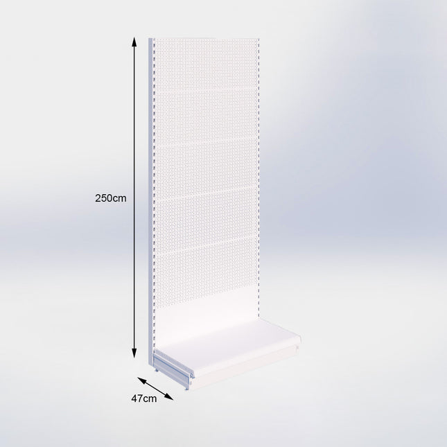 Wandstelling Perforatie Wit h:250/47