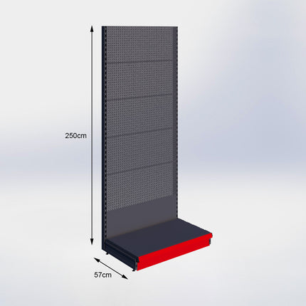 Wandstelling Perforatie Antraciet h:250/57