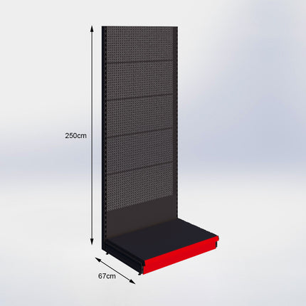 Wall rack Perforation Black h:215/57