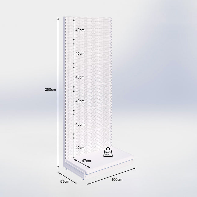 Wandstelling Perforatie Zwart h:250/47