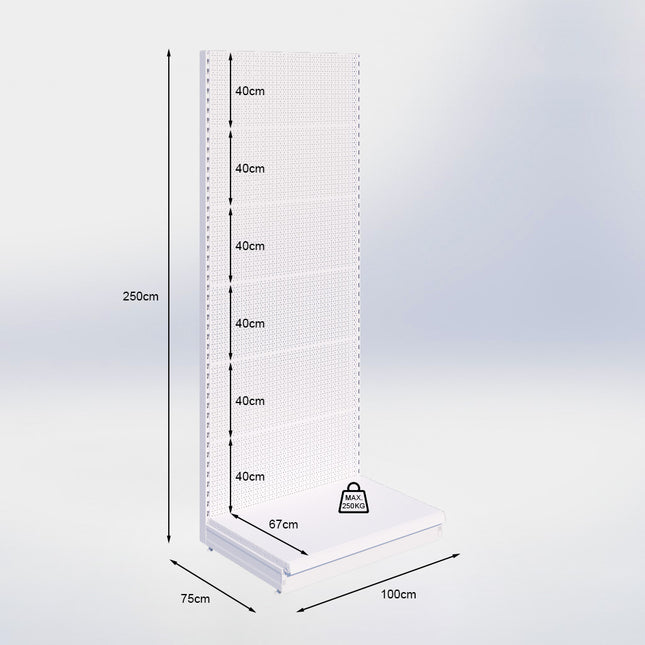 Wandstelling Perforatie Zwart h:250/67