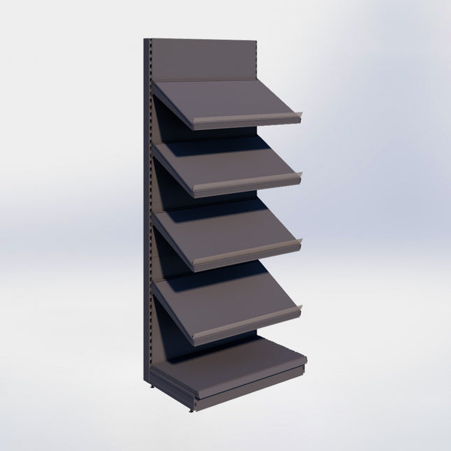 Groente- en fruitstelling - H250 x B100 x D67 cm - 5 niveaus – Antraciet