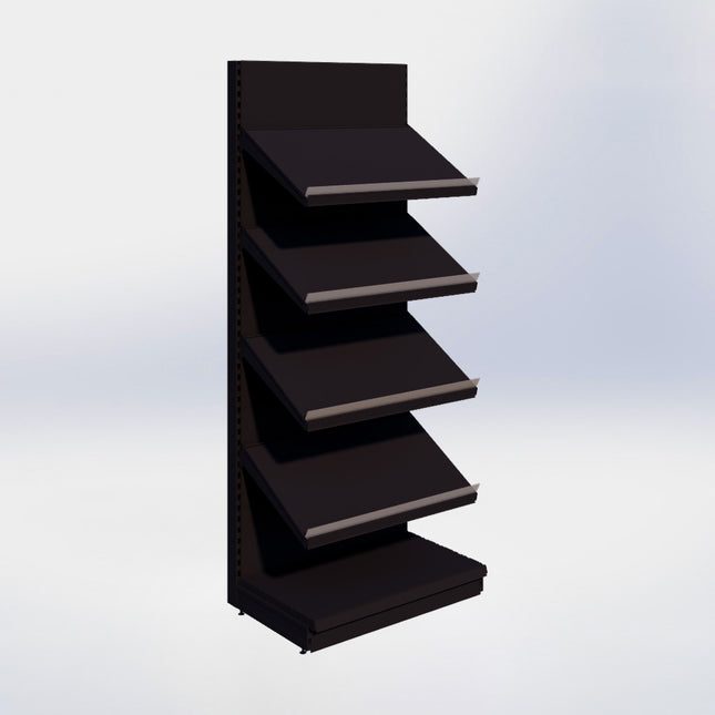 Groente- en fruitstelling - H250 x B100 x D67 cm - 5 niveaus – Zwart