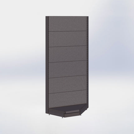 Hoekstelling perforatie - H250 x B140 x D57 cm - 1 niveau - Antraciet