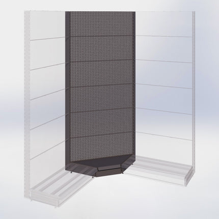 Hoekstelling perforatie - H250 x B140 x D57 cm - 1 niveau - Antraciet