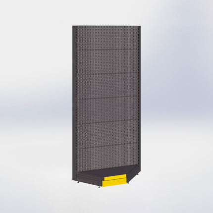 Hoekstelling perforatie - H250 x B140 x D57 cm - 1 niveau - Antraciet