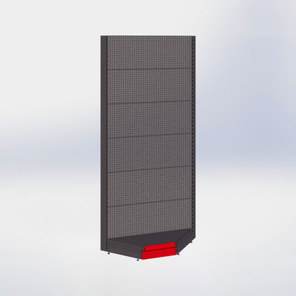 Hoekstelling perforatie - H250 x B140 x D57 cm - 1 niveau - Antraciet