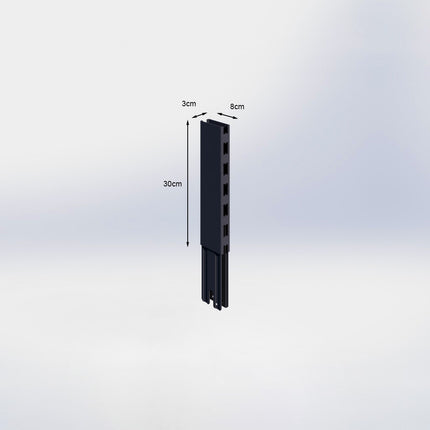 Verlengstuk - H30 x B3 x D8 cm - Antraciet